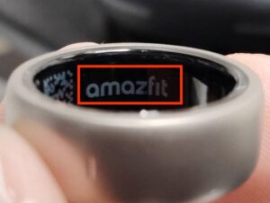 Amazfit Herio Ringの内側にAmazfitの文字